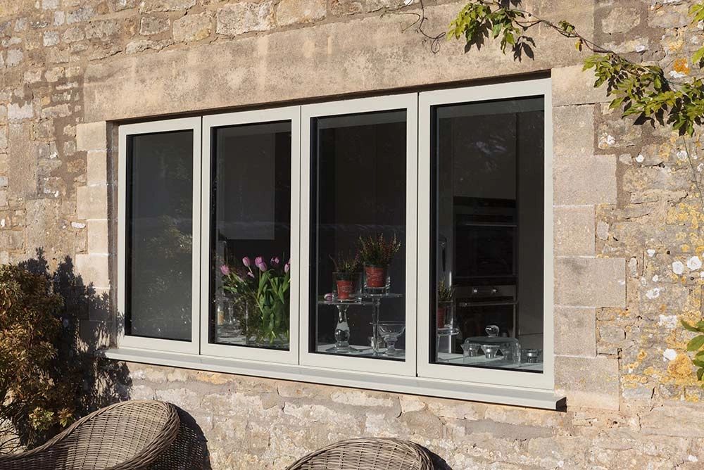 Aluminum BiFolding Window 96"W x 42" Center Opening